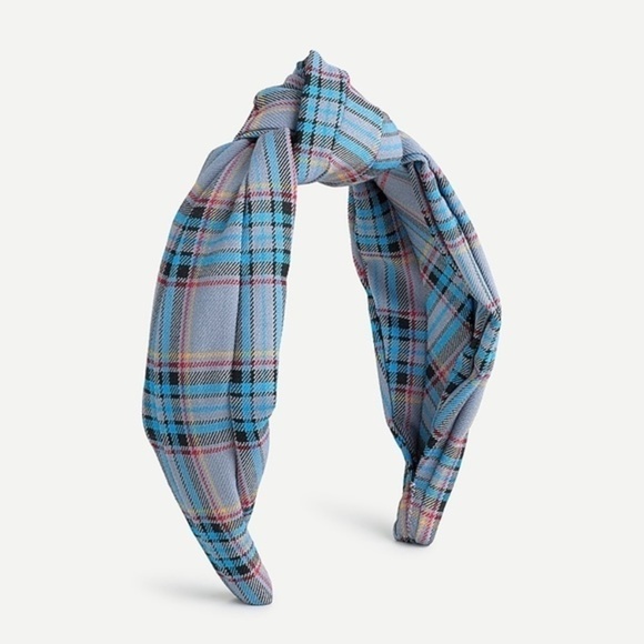 J. Crew Blue Plaid Knot Headband - Picture 2 of 2